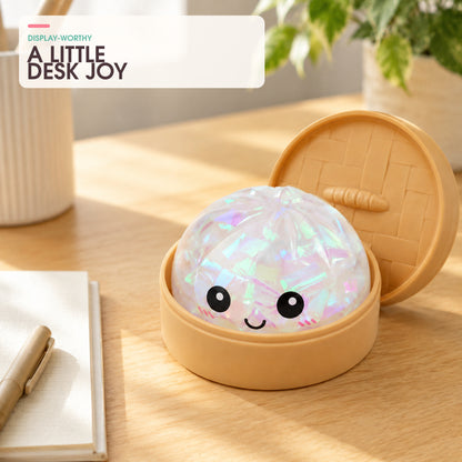 Yoking Bao Bun Squishy Toy with Mini Steamer, 1 Pack
