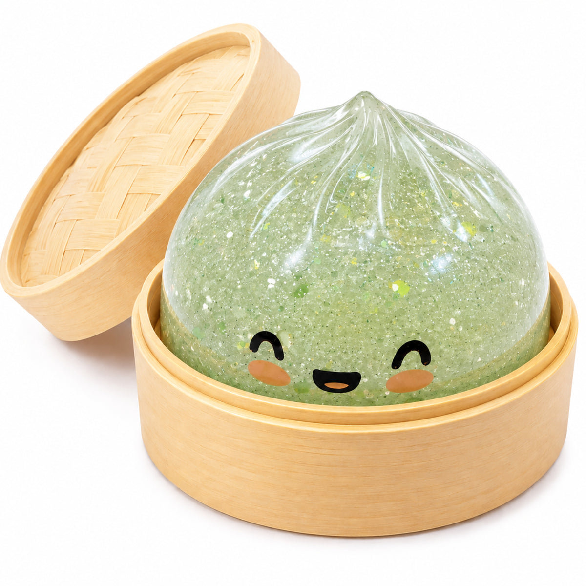 Yoking Bao Bun Squishy Toy with Mini Steamer, 1 Pack