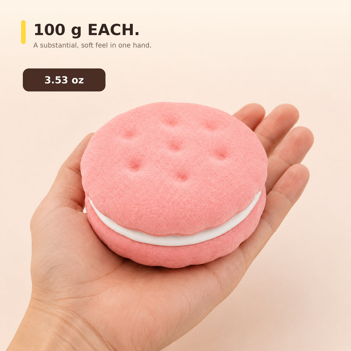 Yoking Sandwich Cookie Squishy Toy, Slow-Rising PU Foam, Ages 14+