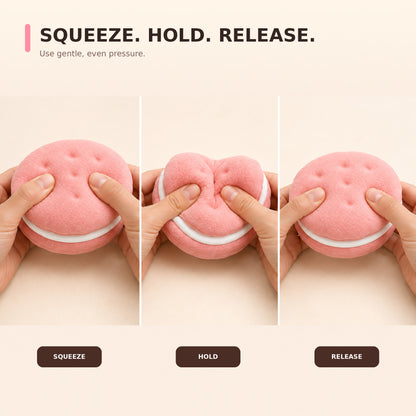 Yoking Sandwich Cookie Squishy Toy, Slow-Rising PU Foam, Ages 14+