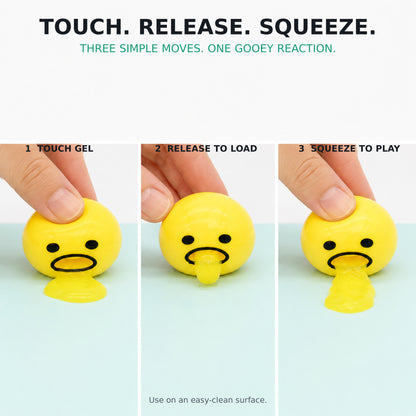 Yoking 4-Pack Puking Egg Slime Toys with 4 Slime Packs, Ages 14+