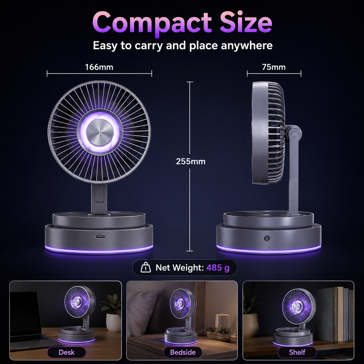F1 LED Desk Fan