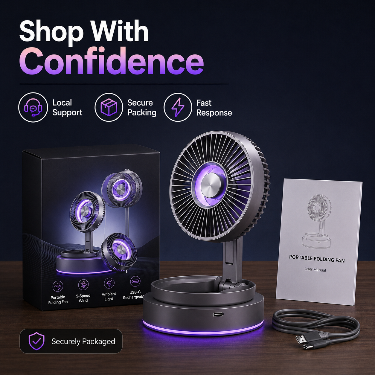 F1 LED Desk Fan