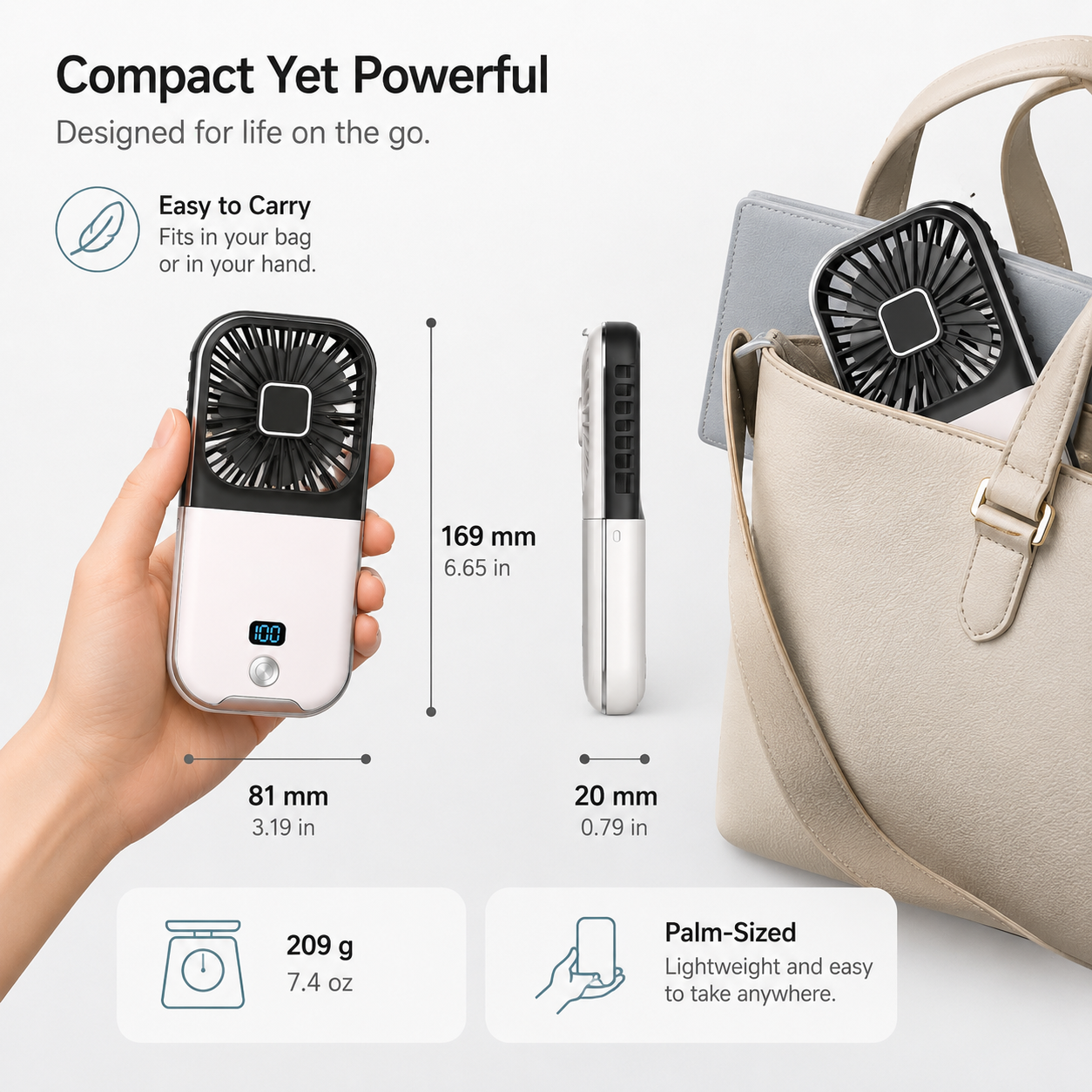 F30 Pro Max Rechargeable Handheld Fan