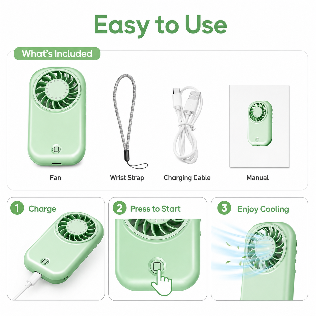 X30 Mini Rechargeable Pocket Fan