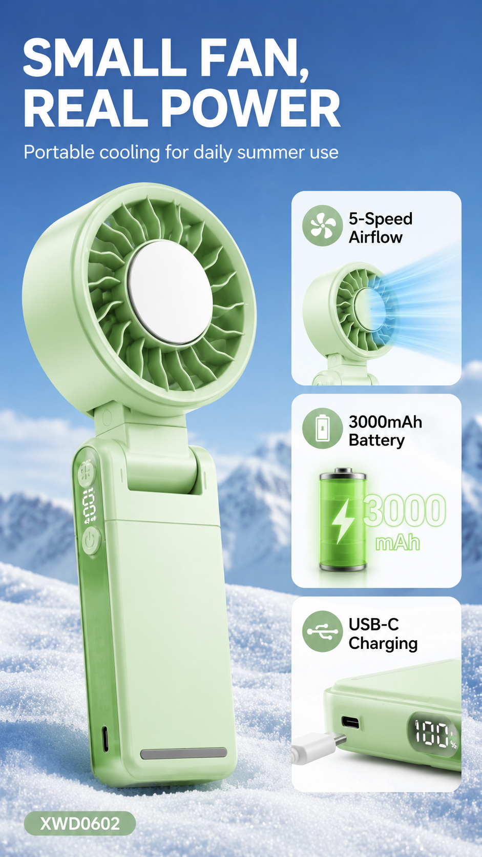 X50 Powerful Rechargeable Handheld Fan
