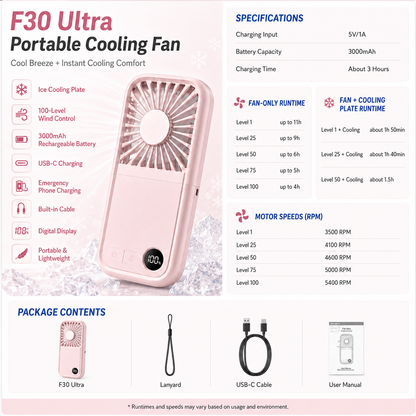 F30 Ultra Cooling Handheld Fan