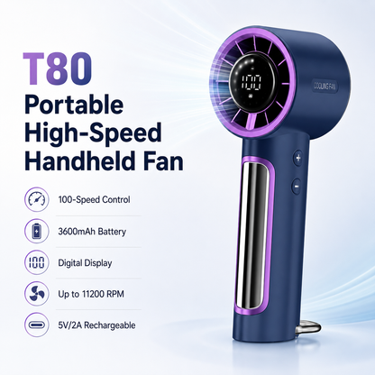 T80 High-Speed Portable Handheld Fan
